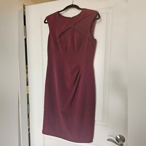 Adrianna Papell Red Pleated One Shoulder Cocktail Dress